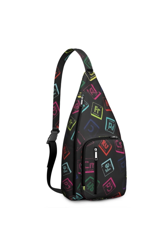 Science Rules Sling Backpack - Laboratory & Scientific Formula Print Crossbody Bag, Lightweight Multi-Functional Pack for Students & Daily Commute