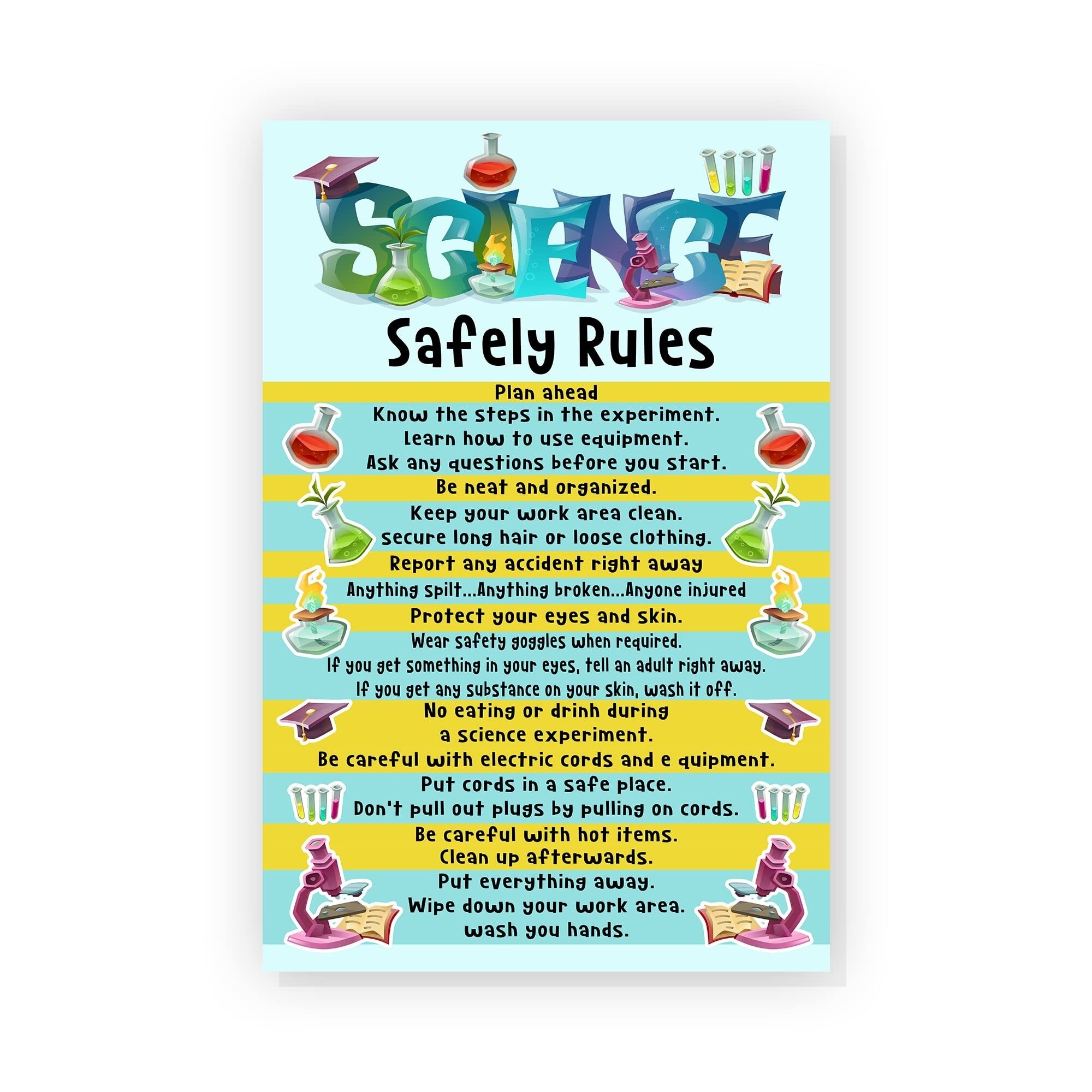 Science Safety Rules Poster Science Classroom Decor for Middle School ...