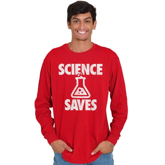 Science Saves Nerdy Scientist Geek Long Sleeve TShirt Men Women Brisco Brands X