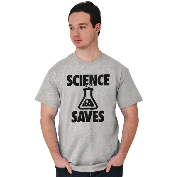 Science Saves Nerdy Scientist Geek Men's Graphic T Shirt Tees Brisco Brands S
