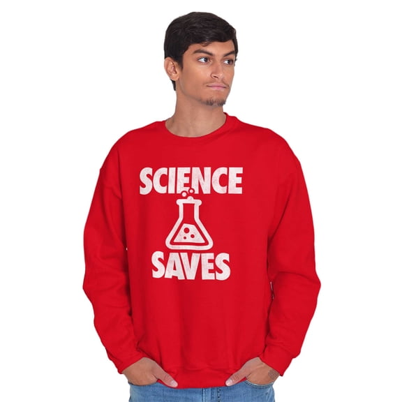 Science Saves Nerdy Scientist Geek Unisex Plus Size Sweatshirt Brisco Brands 3X