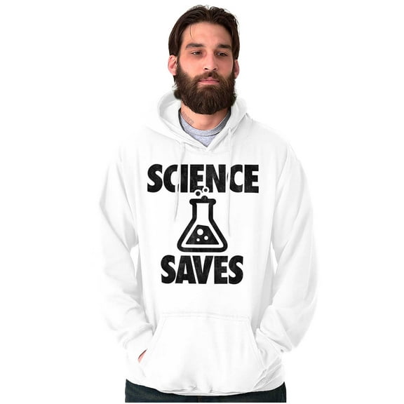 Science Saves Nerdy Scientist Geek Unisex Plus Fleece Graphic Hoodie Brisco Brands 2X