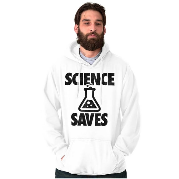 Science Saves Nerdy Scientist Geek Unisex Plus Fleece Graphic Hoodie Brisco Brands 3X