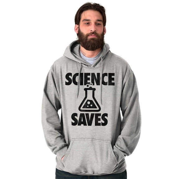 Science Saves Nerdy Scientist Geek Unisex Plus Fleece Graphic Hoodie Brisco Brands 3X