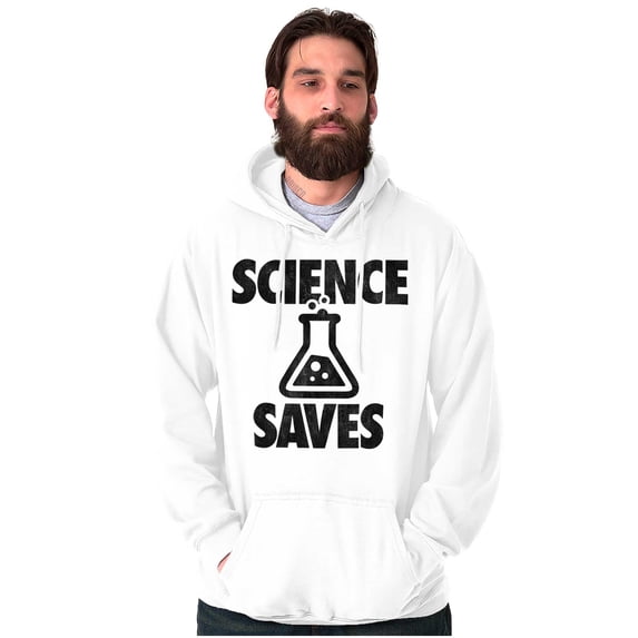 Science Saves Nerdy Scientist Geek Unisex Plus Fleece Graphic Hoodie Brisco Brands 5X