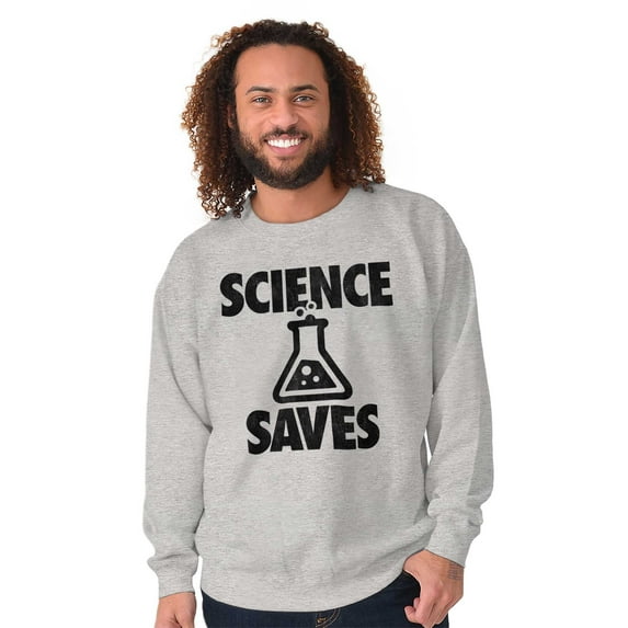 Science Saves Nerdy Scientist Geek Unisex Plus Fleece Graphic Sweatshirt Brisco Brands 2X