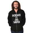 thumbnail image 1 of Science Saves Nerdy Scientist Geek Unisex Fleece Graphic Zip Up Hoodie Brisco Brands 2X, 1 of 5