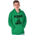 thumbnail image 1 of Science Saves Nerdy Scientist Geek Zip Up Hoodie Men's Women's Brisco Brands 2X, 1 of 6