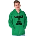 thumbnail image 1 of Science Saves Nerdy Scientist Geek Zip Up Hoodie Men's Women's Brisco Brands X, 1 of 6