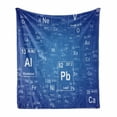 thumbnail image 1 of Science Soft Flannel Fleece Throw Blanket, Chemistry Tv Show Inspired Image Periodic Element Table Print Art, Cozy Plush for Indoor and Outdoor Use, 70" x 90", Blue and White, by Ambesonne, 1 of 6