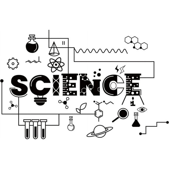 Science Stickers Vinyl Wall Decal Experimental Tool Wall Art Decor Home Stickers for Bedroom Living Room Decorations School Laboratory Chemistry Teachers Room Decor