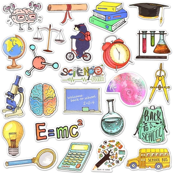 Science Stickers for Kindle Kids School Stickers Water Bottles Scrapbook Book Waterproof(50 Pcs)