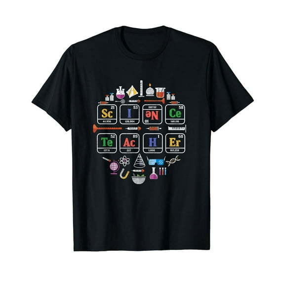 Science Teacher Periodic Table Chemistry Elements Xmas Gift Vintage Men Women Casual T-Shirt
