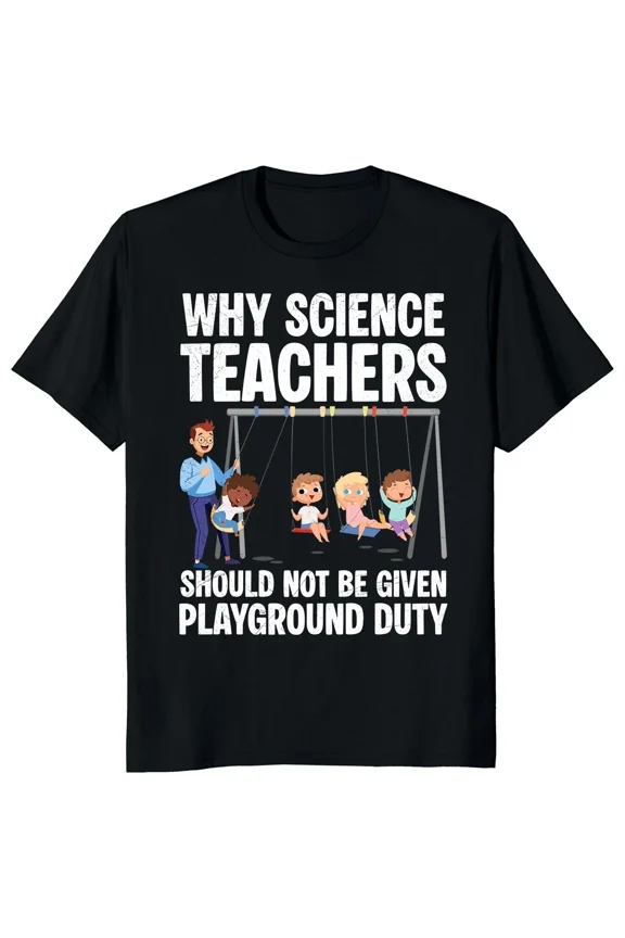 Science Teachers Playground Duty Chaos Funny Educator Joke Retro Humor Unisex T-Shirt, up to size 5XL