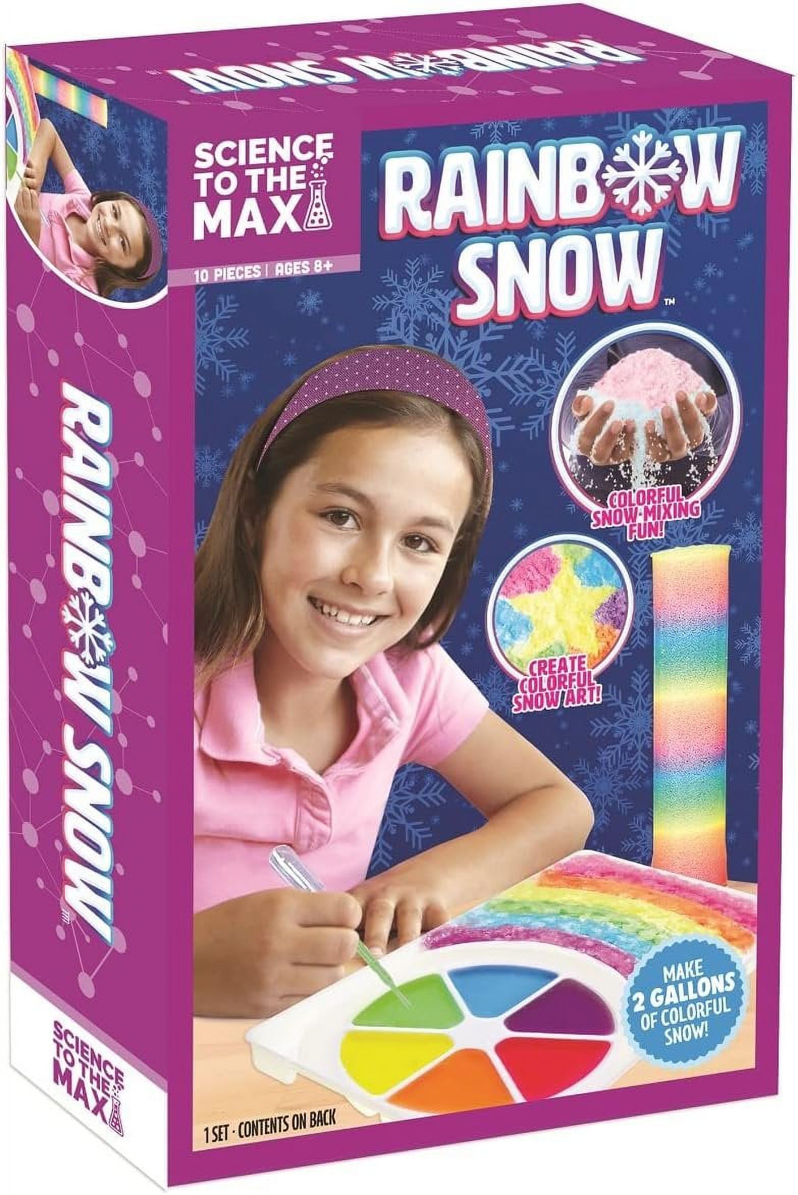 Science to The Max Rainbow Snow- Create 2 Gallon of Colorful and Reusable Snow- 7 Science Experiments Included - Stem Activity Kit for Boys & Girls 8+- Snow for Winter Display - image 1 of 10