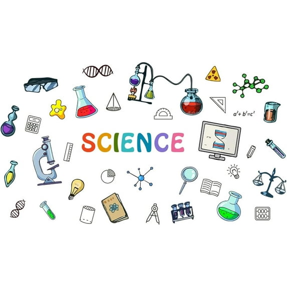 Science Theme Wall Sticker Experimental Tools Wall Decal and Murals Teaching Tools Laboratory Decor Wall Art Sticker Wall Decoration for Classroom Laboratory