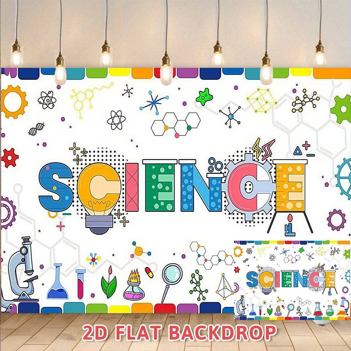 Science Themed Backdrop, Suitable For Laboratory Decoration, Science ...