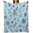 thumbnail image 1 of Science-Themed Flannel Fleece Blanket - Soft, Cozy, Warm Decorative Throw for Bedroom, Living Room, Dorm, Sofa, or Office - All-Season Gift with Vibrant Lab Equipment & DNA Design, Blanket for Bed, 1 of 8