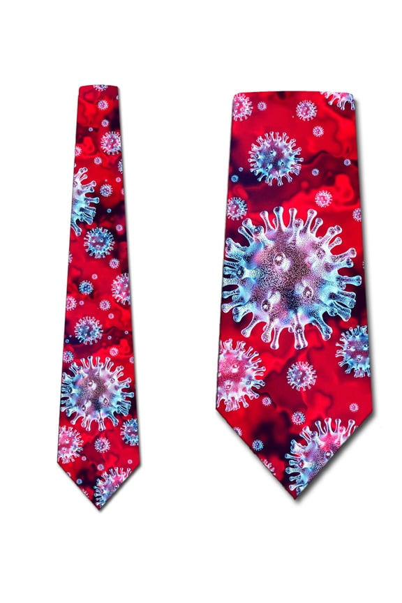 Science Ties Mens Covid Neckties Coronavirus Tie by Three Rooker