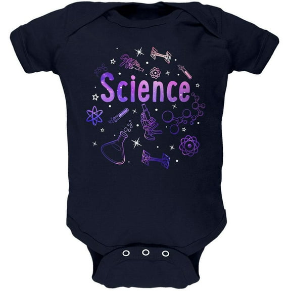 Science Tools Atoms Space Scientist Teacher Soft Baby One Piece Navy 9-12 M