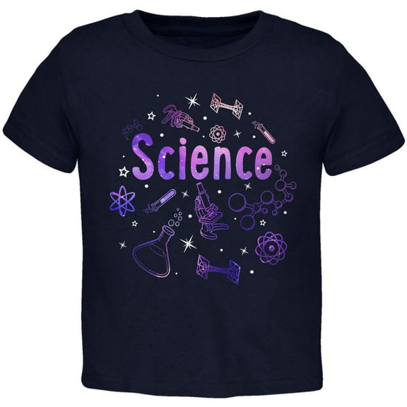 Science Tools Atoms Space Scientist Teacher Toddler T Shirt Navy 3T