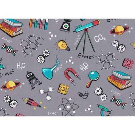 Cotton Science Toss Chemistry Physics Formulas Elements Space Fabric Traditions Cotton Fabric Print by the Yard (10689153)