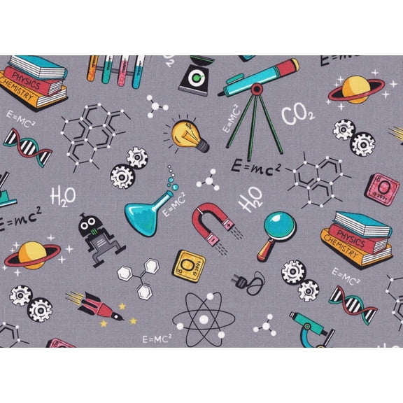 Cotton Science Toss Chemistry Physics Formulas Elements Space Fabric Traditions Cotton Fabric Print by the Yard (10689153)