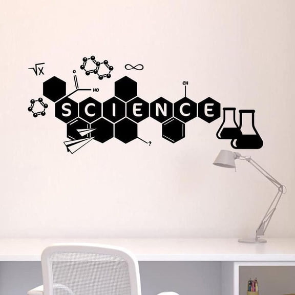 Science Wall Decal Vinyl Decal School Education Technology Chemistry Wall Sticker laboratory Home Office Decor Wallpaper 140x57cm