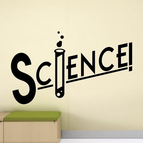 Science Wall Decal Words Sign Education School Classroom Chemistry Laboratory Interior Decor Art Door Window Vinyl Sticker 57x34cm
