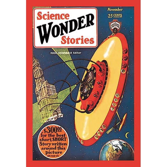 Science Wonder Stories: Invasion of the Landmark Snatchers Fine art canvas print (20" x 30")