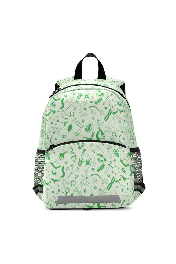 Science doodle green pattern(2) Teenage Backpack Middle Students Bookbag Outdoor Daypack
