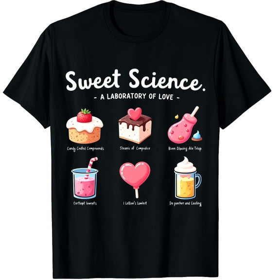 Science is My Valentine Chemistry Biology Physics Teacher Graphic Crew Neck Short Sleeve T-Shirts (Men's, Women's)