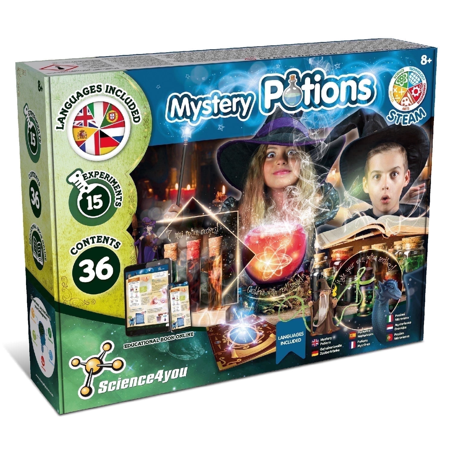 Science4you Mystery Potion Kit for Kids, 15 Experiments, Chemistry