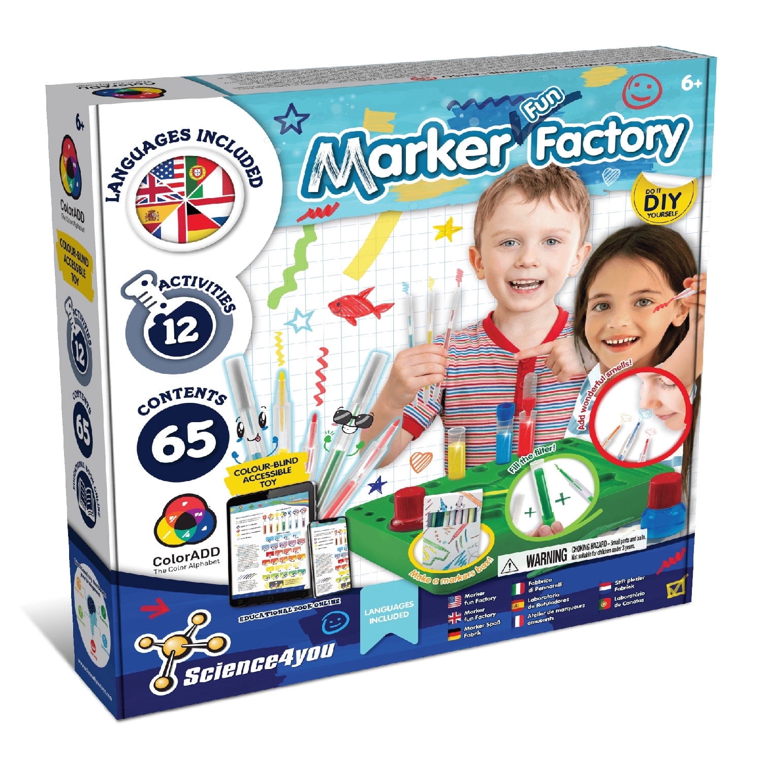 Science4you Marker Maker for Kids - Make Your Own Scented Markers for Kids, Marker Set with 12 Activities + 65 Contents, Stem Toys, Games, Gifts for 6+ Year Old Boys and Girls