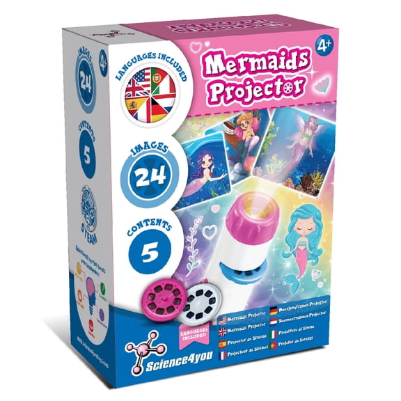 Science4you Mermaids Torch Projector for Kids, Educational Lamp Projector for 4+ Year Olds