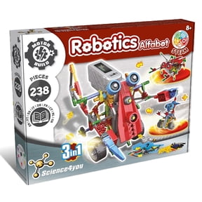 Science4you Robotics Alfabot - Robot Building Kit for Kids, 238 Pieces - Build Your Own Robots and Make Them Move - 3 Different Robots in 1 Toy - STEM Educational Toy for Kids Age 8-14