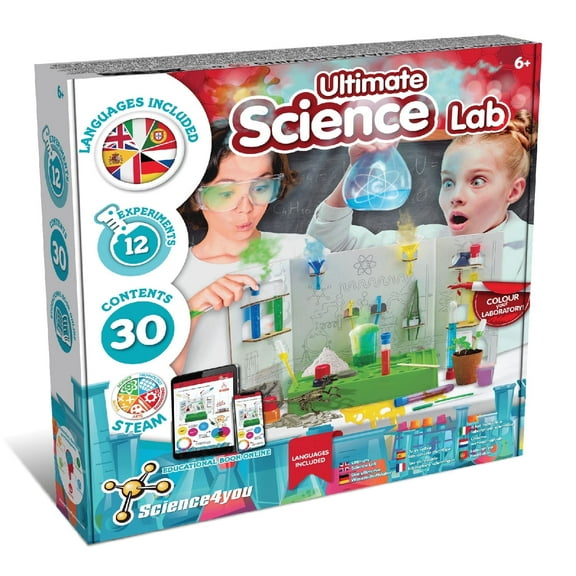 Science4you Science Lab for Kids - Science Kit with Experiments for Kids age 6-8+, Chemistry Set to Create Crazy Dough, Colourful Explosions and much more, Stem Toy and Gift for Boys and Girls age 6+