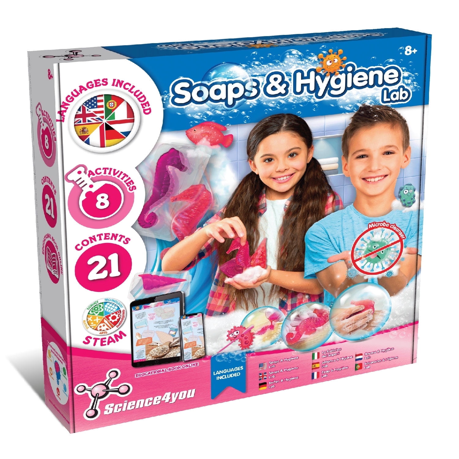 Science4you Soap Maker Kit for Kids - Make Your own Soaps and Bath Salts, Moulds for Kids + Gift Bags Included, Crafts for 8+ Year Old Girls and Boys, Stem Toy, Gift for Girls and Boys Age 8-12+