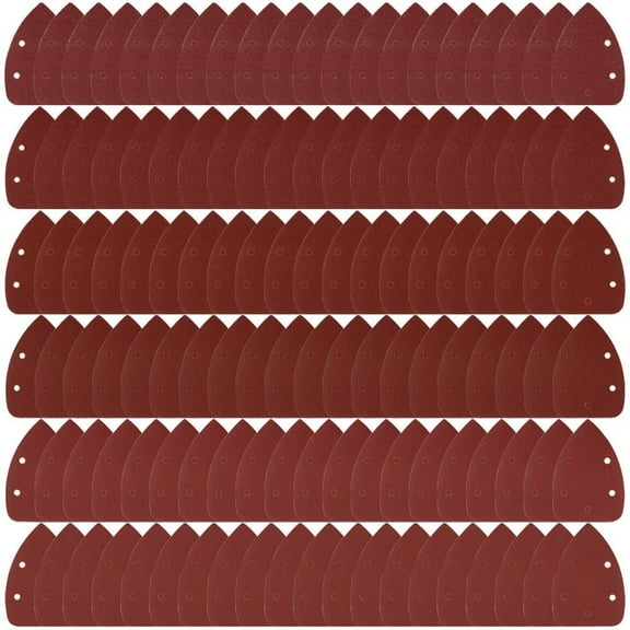 SciencePurchase 120 Pack Mouse Detail Sander Sandpaper - Includes 40, 60, 80, 120, 180, and 240 Grits (20 Sheets of Each Grit), Hook and Loop, 5 Hole