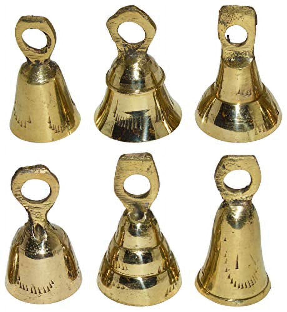 10 Brass Mini Bells On Cord