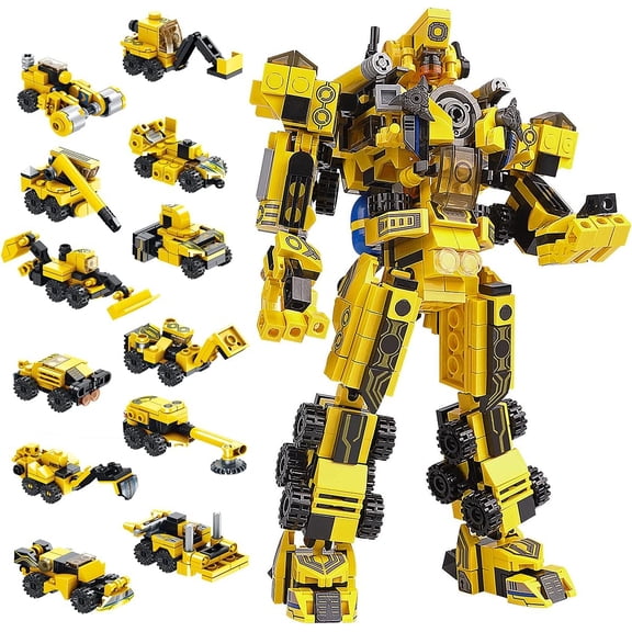 Sciencow Robot Building Toys | 25-in-1 Construction Blocks Sets for Robot or Trucks, Christmas Birthday Gifts