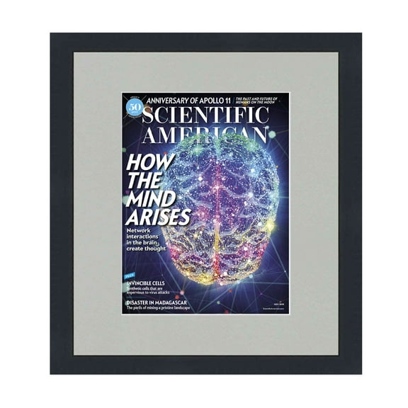 Scientific American Magazine Frame - Complete with Acrylic, Backing, and Grey Mat - Display