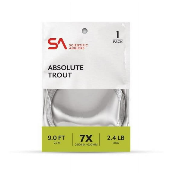 Scientific Angler 1120026 9 ft. Absolute Trout Leader, Clear - Size 1X