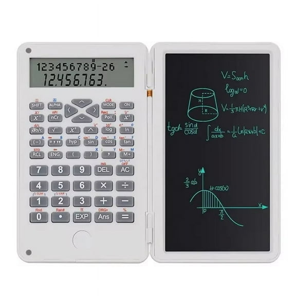 Scientific Calculator 12-Digit Large Display Calculator with Notepad Foldable Calculator with Hand Writing Board