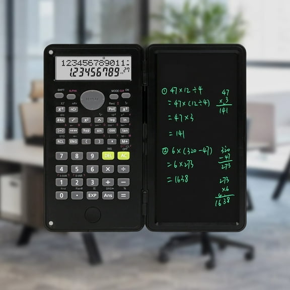 Scientific Calculator with 240 Functions & Handwriting LCD Notepad, Portable Exam Graphing Calculator with Stylus for Accounting, Engineering, Drafting, Black