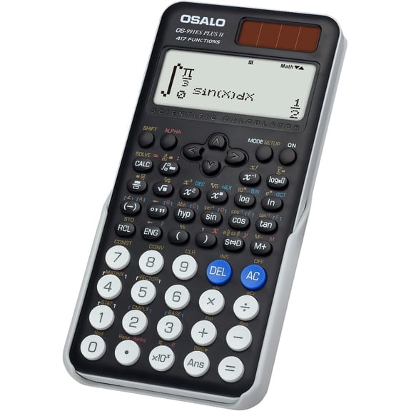 Scientific Calculator 417 Function 2 Line 10+2 Digits Written Display Solar and Battery Calculators for School College Students Secondary Black (OS 991ES Plus 2nd Edition)