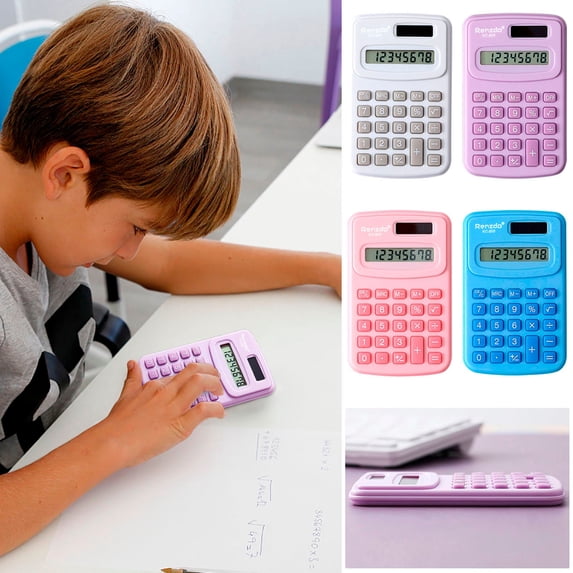Scientific Calculator 8-Digit LCD Cute Mini Portable Dual Power for Office Home Accounting by Xuniizn