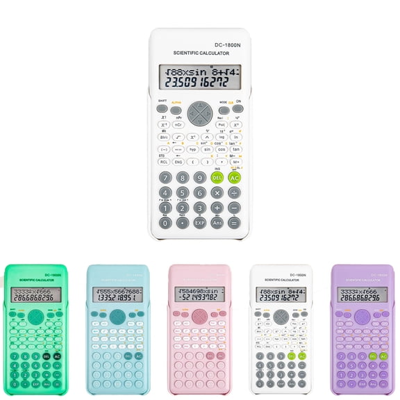 Scientific Calculator, Clear LCD, Trigonometry Hyperbolic Statistical Calculation，Ergonomic Keys, Battery Powered with Hard Case, Ideal for Engineering, Science and Office Use,White