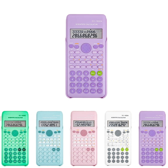 Scientific Calculator, Clear LCD, Trigonometry Hyperbolic Statistical Calculation，Ergonomic Keys, Battery Powered with Hard Case, Ideal for Engineering, Science and Office Use,Purple