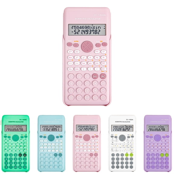 Scientific Calculator, Clear LCD, Trigonometry Hyperbolic Statistical Calculation，Ergonomic Keys, Battery Powered with Hard Case, Ideal for Engineering, Science and Office Use,Pink